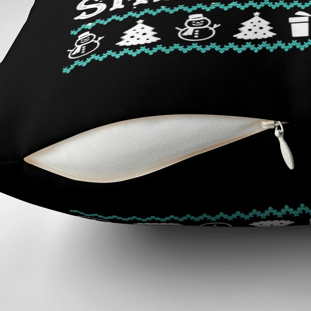 Merry Christmas Ugly Sweater Themed Pillow
