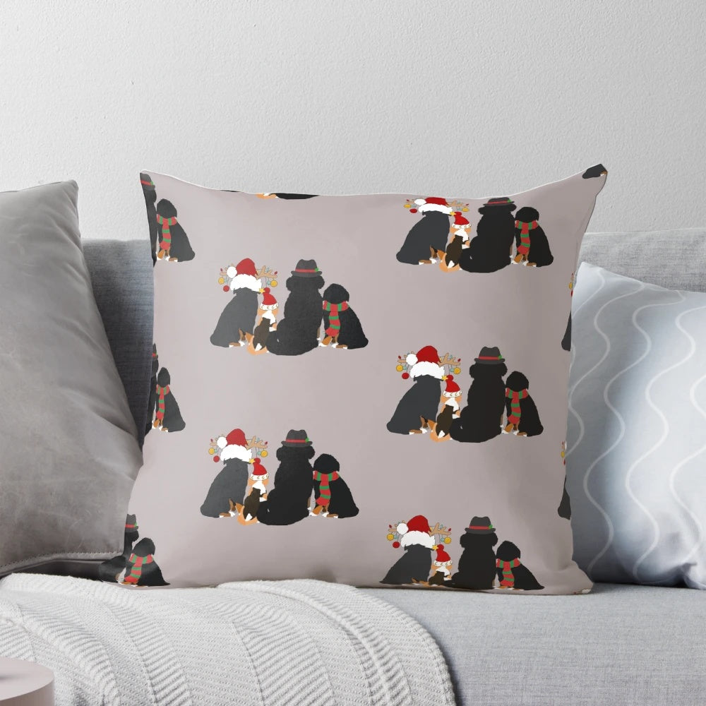 Moonsmas-themed pet pillow with a beagle design, perfect for Christmas decor