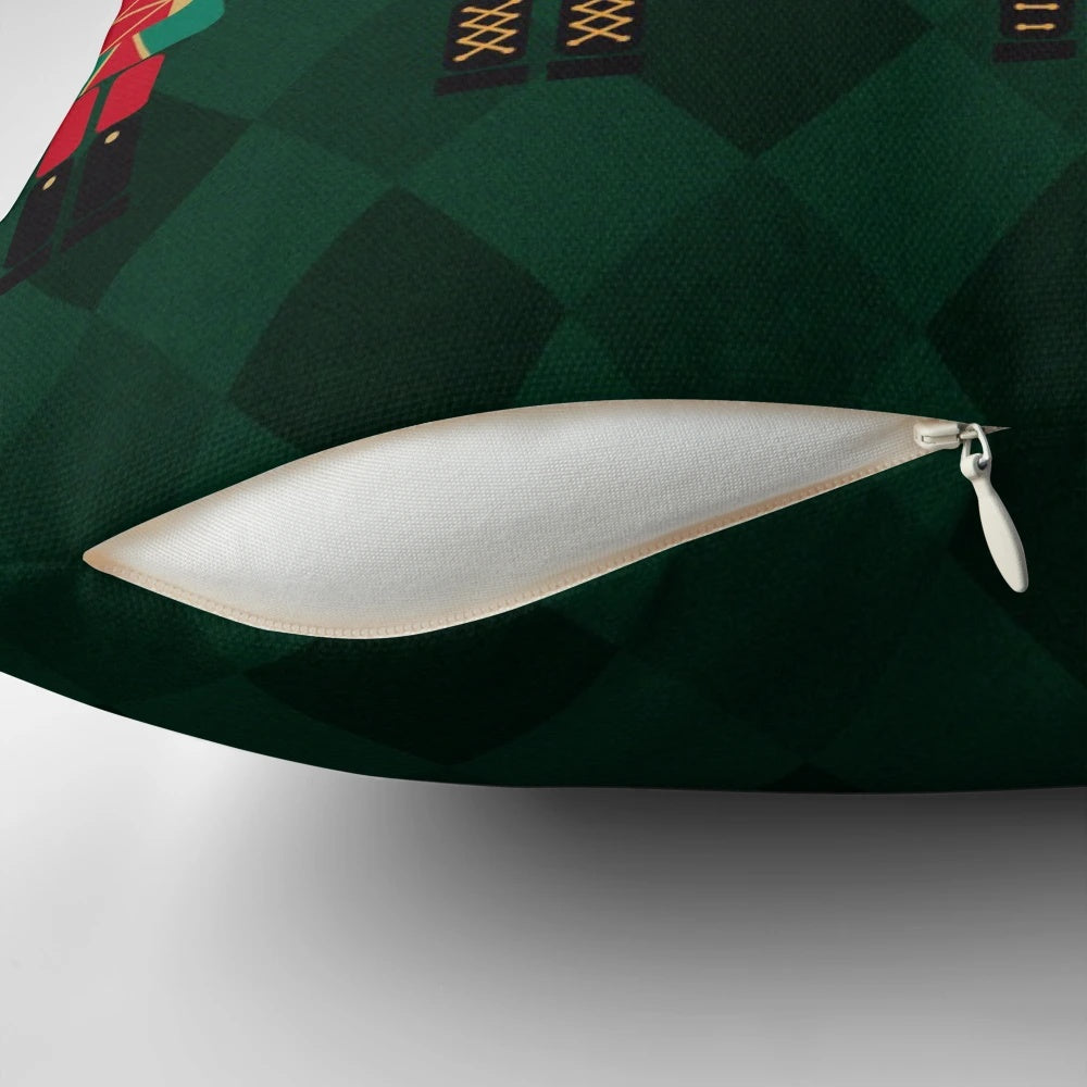 Festive nutcracker soldiers pillow for Christmas home decor
