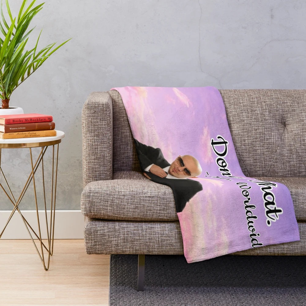 Pitbull tapestry plush blanket with holiday design