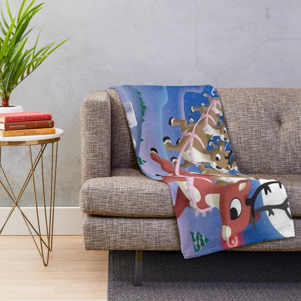 Rudolph the Red Nose Reindeer and friends plush blanket