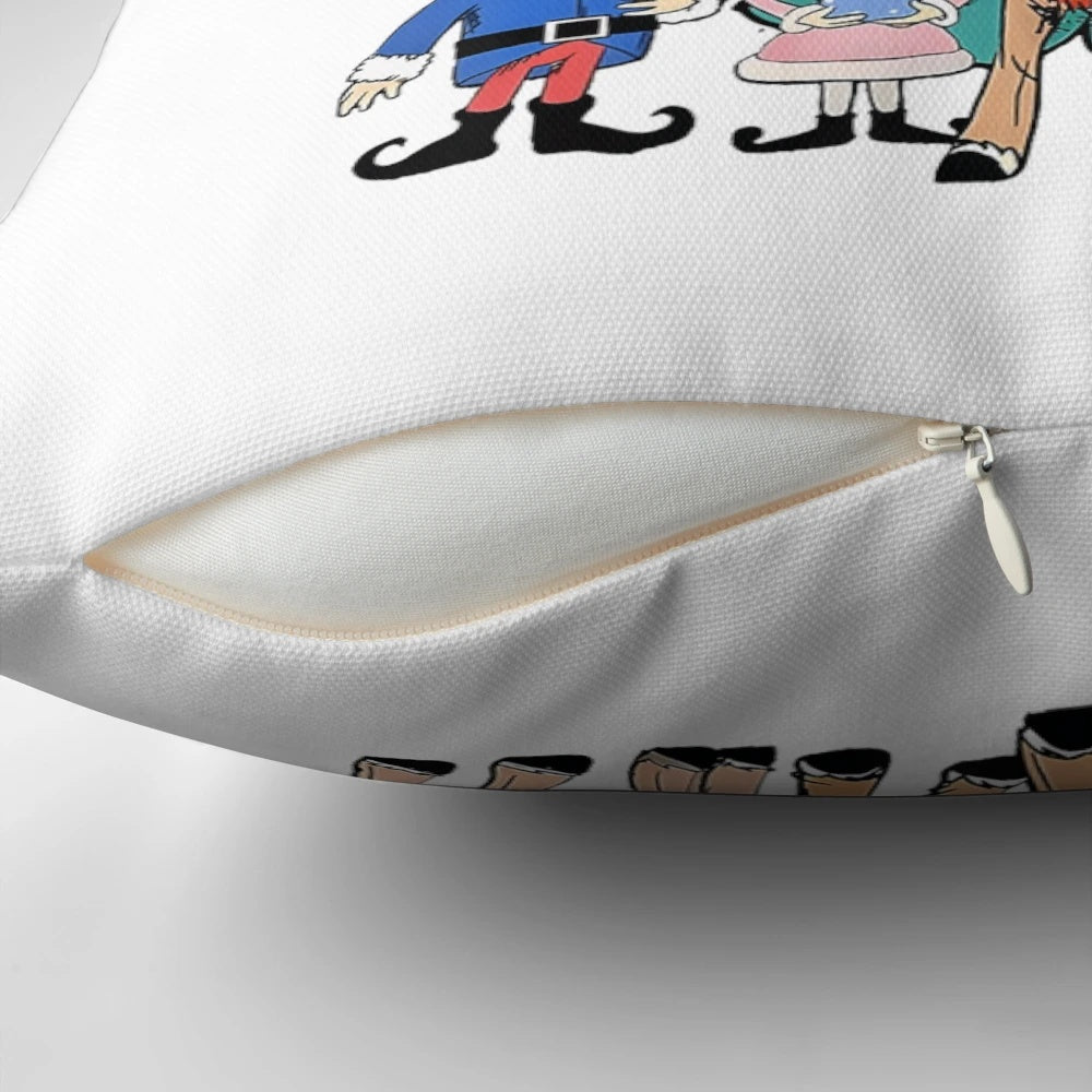 Rudolph the Red-Nosed Reindeer" themed Christmas pillow with characters from the classic holiday TV show