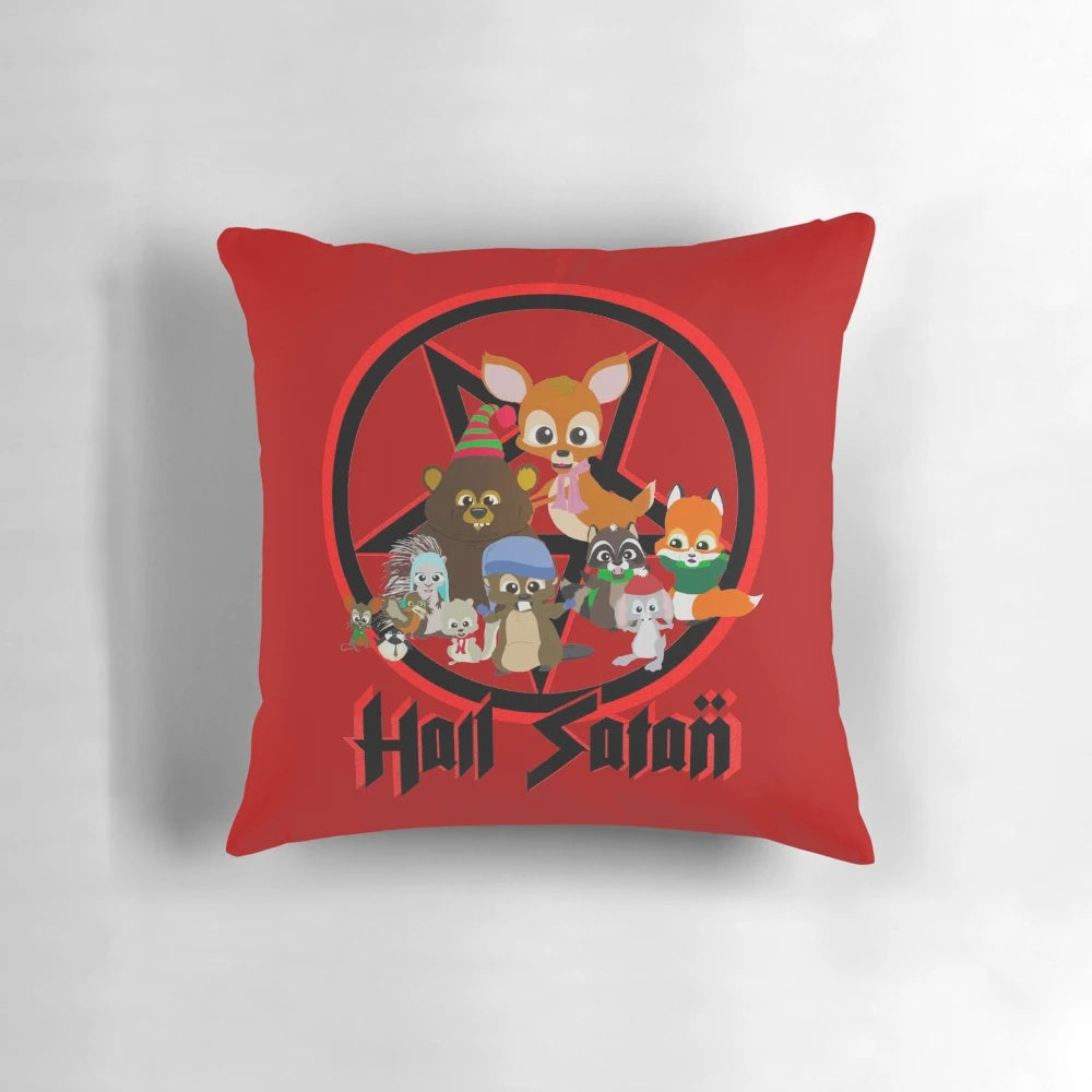 A cozy throw pillow featuring the Woodland Critters from the South Park episode "Woodland Critter Christmas"