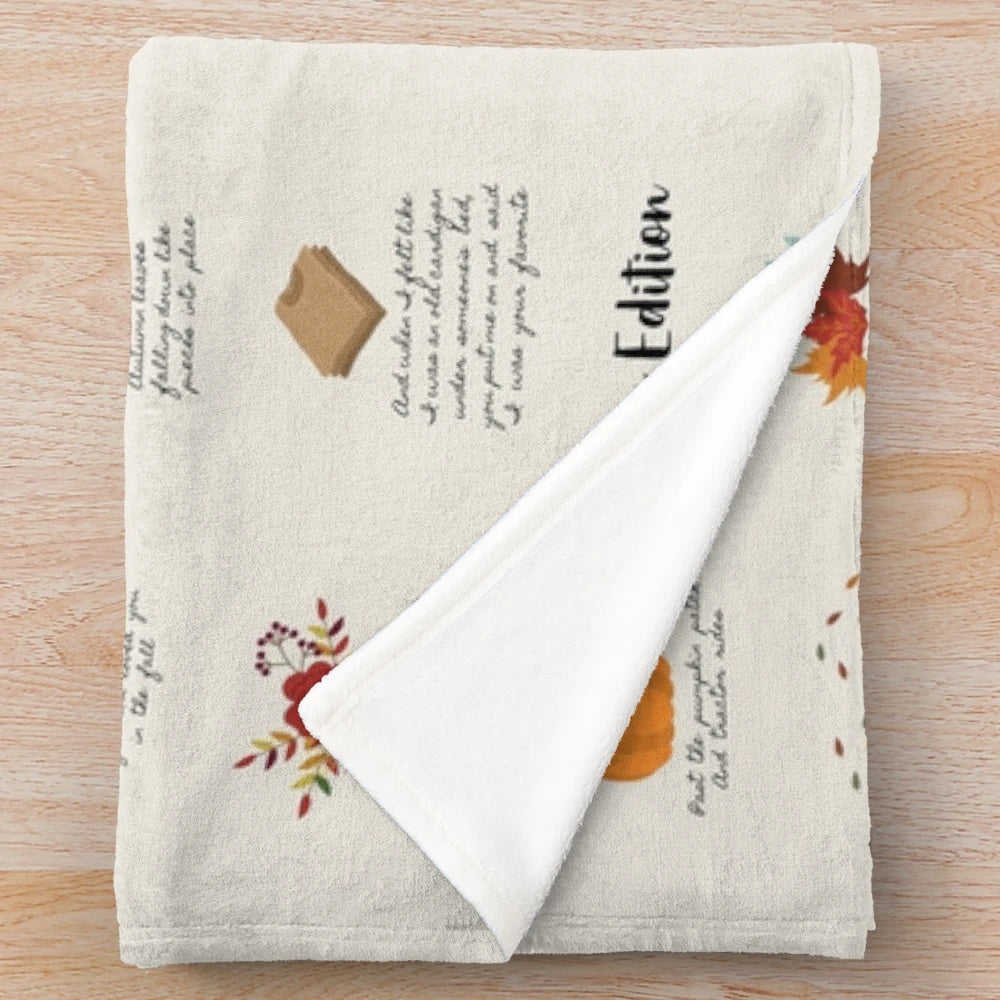 Soft and cozy plush blanket inspired by Taylor Swift's autumn aesthetic