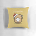 Festive toast-themed Christmas pillow with Santa, gin, and wine imagery