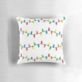 Twinkling Christmas lights pillow with a festive design, perfect for holiday home decor