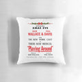 Cozy white Christmas-themed decorative pillow featuring holiday musical characters