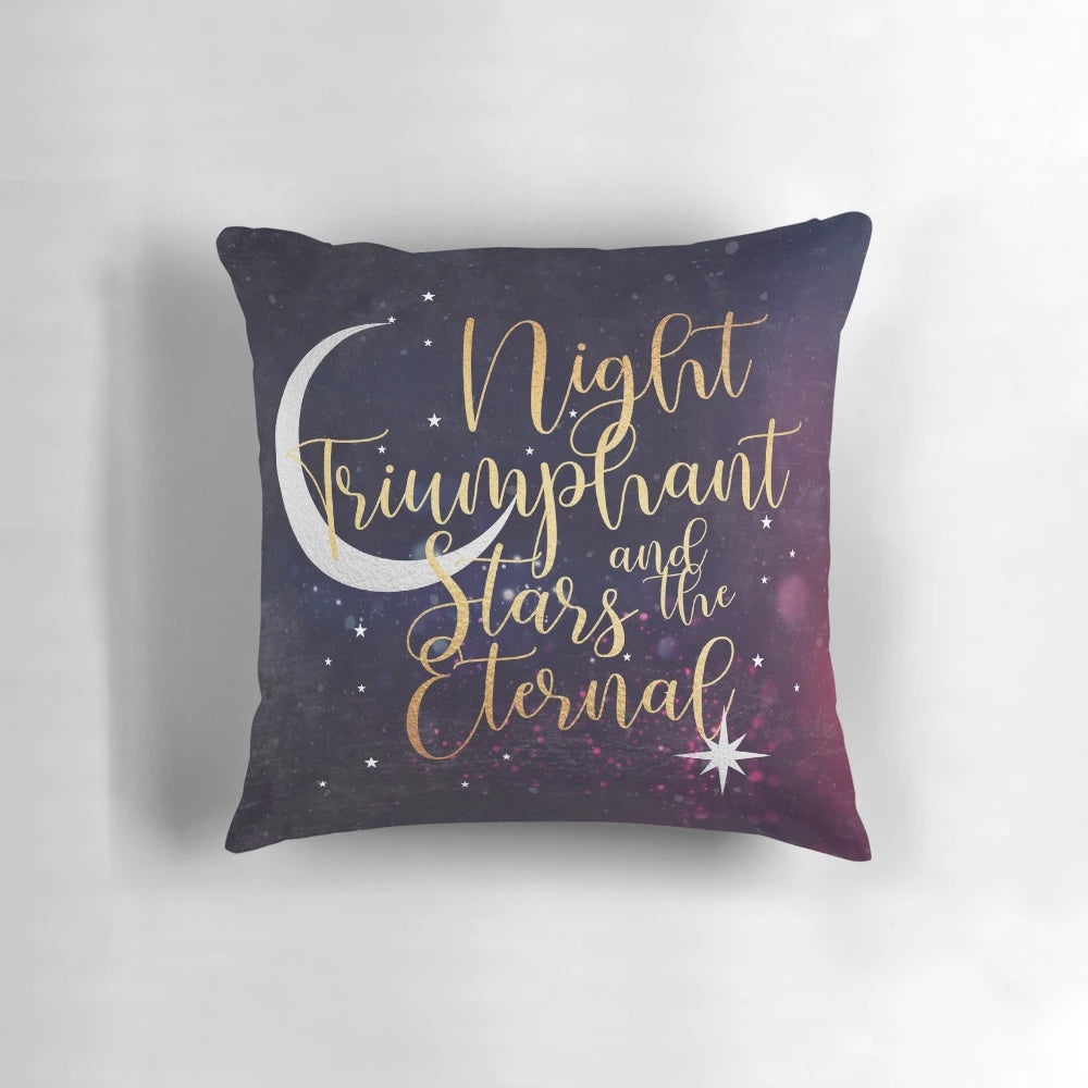 Feysand inspired night and stars purple pillow, perfect for ACOTAR fans