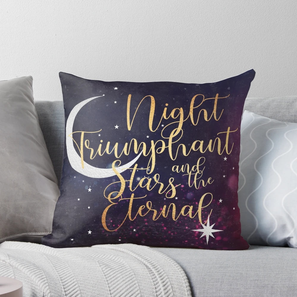 Feysand inspired night and stars purple pillow, perfect for ACOTAR fans