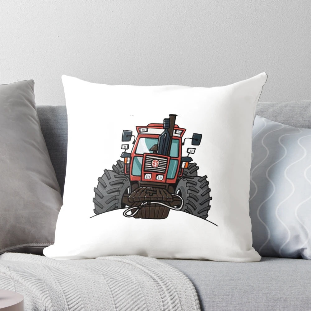 Fiatagri tractor farmer pillow with farm machinery and agricultural equipment designs