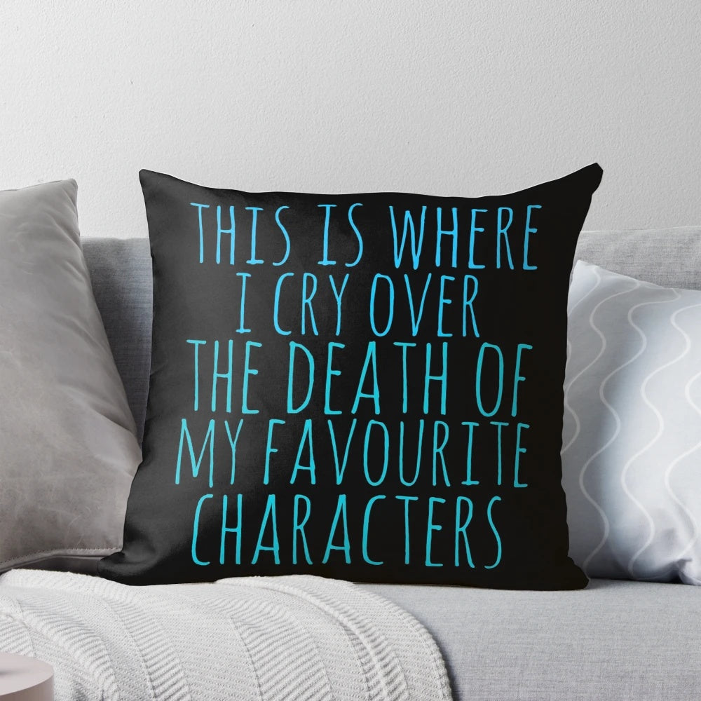 Pillow featuring a design for fans of fictional characters, books, movies, and TV shows.
