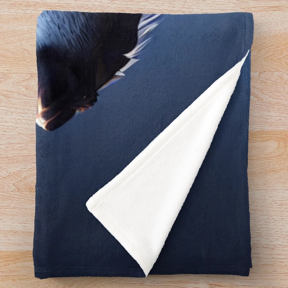 Fierce armored wolf plush blanket