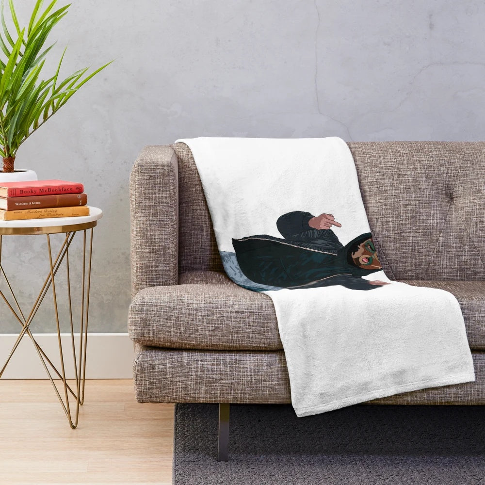 Ultra hooligan-inspired plush blanket with bold, aggressive logo design