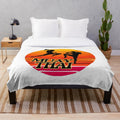 Fierce Muay Thai Fighters Plush Blanket with Martial Arts Designs