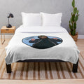 Plush blanket with bold, aggressive hooligan-inspired emblem design