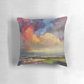 Fife Fields Coastal Landscape Pillow - Scenic Scottish Seascape Artwork