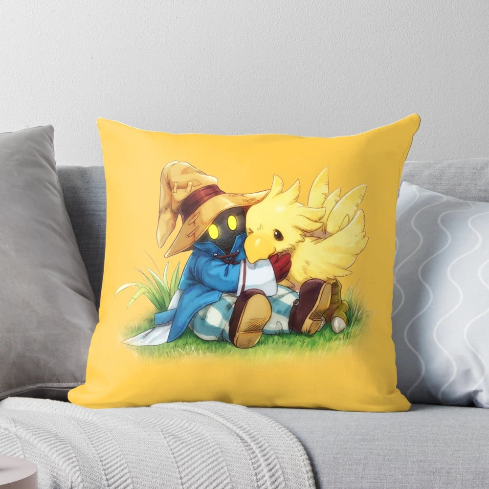Soft and cuddly Chocobo and Vivi themed pillow from Final Fantasy 9