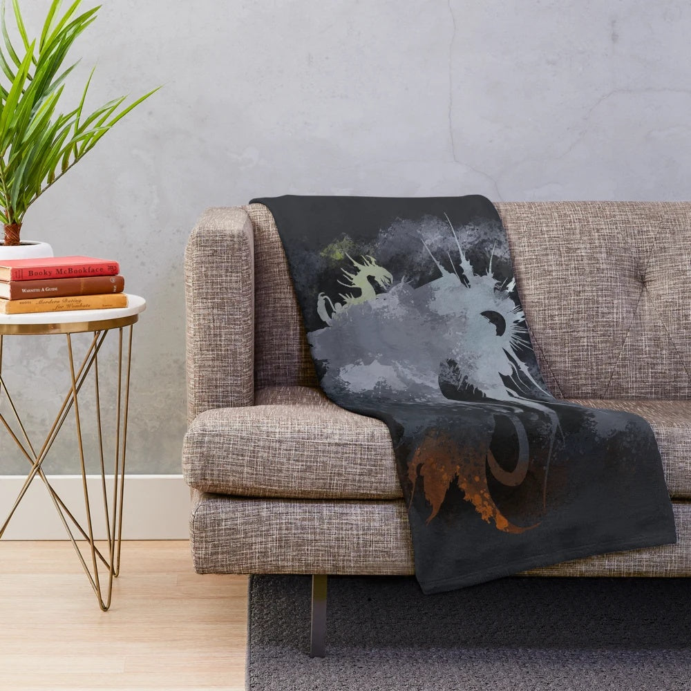 Final Fantasy XV logo printed on a soft and cozy plush blanket