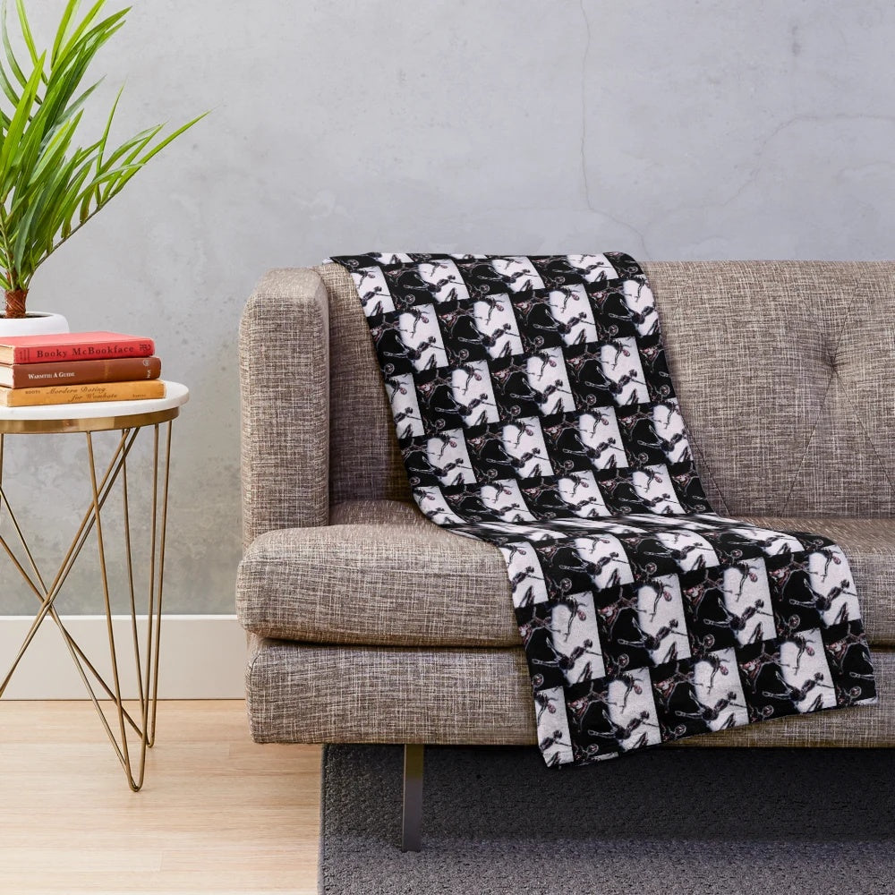 Finneas-inspired plush blanket featuring musical notes and lyrics