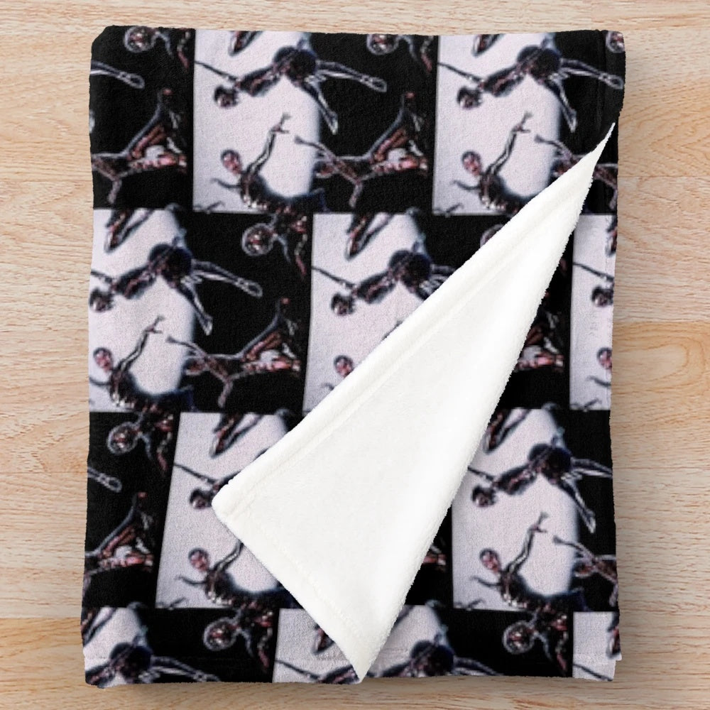 Finneas-inspired plush blanket featuring musical notes and lyrics