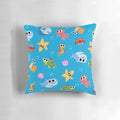Finny the Shark Pattern 01 Pillow, a soft and colorful pillow featuring a baby shark and other sea creatures