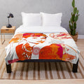 Audrey Hepburn inspired plush blanket in fire colors