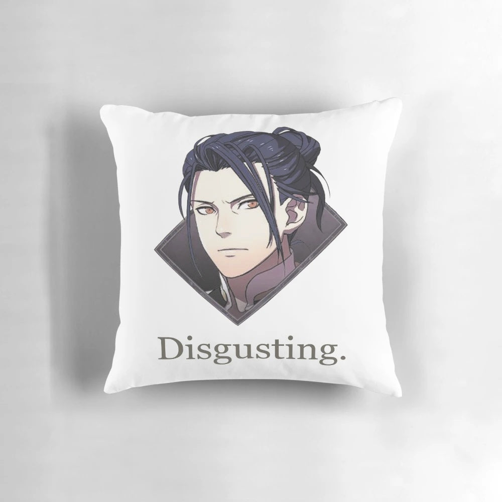 Fire Emblem Three Houses inspired disgusting themed pillow featuring Felix Fraldarius