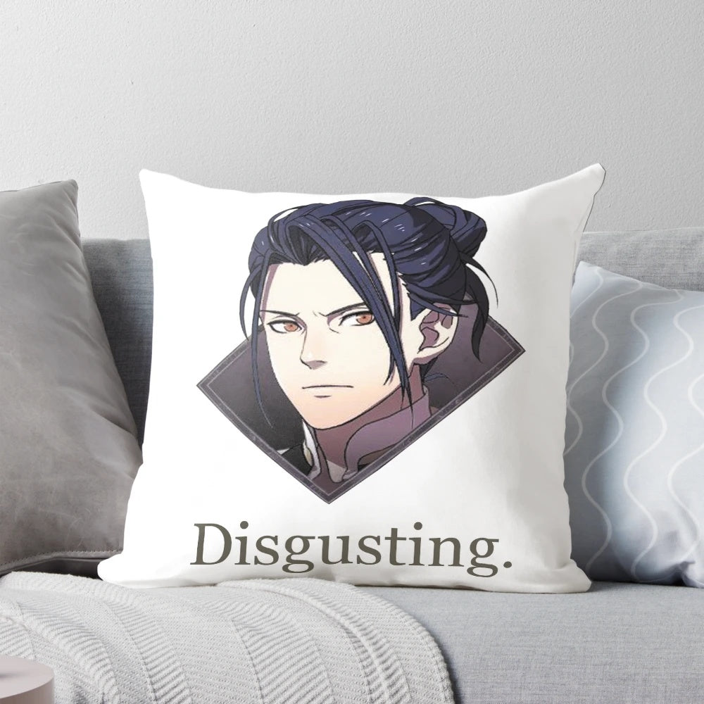 Fire Emblem Three Houses inspired disgusting themed pillow featuring Felix Fraldarius