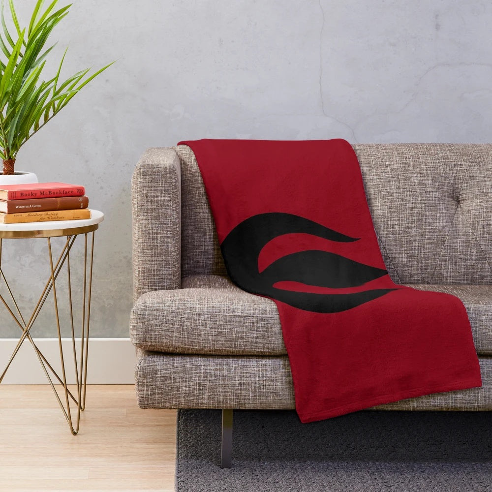 Fire Nation logo plush blanket featuring the iconic emblem from the Avatar: The Last Airbender and Legend of Korra series
