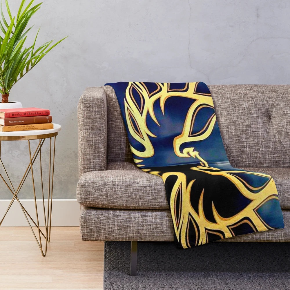 Soft and plush firebird-themed blanket with vintage car inspired design