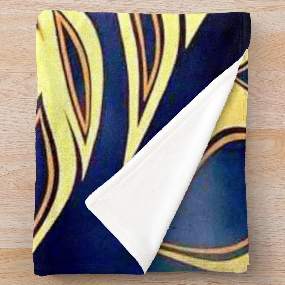 Soft and plush firebird-themed blanket with vintage car inspired design