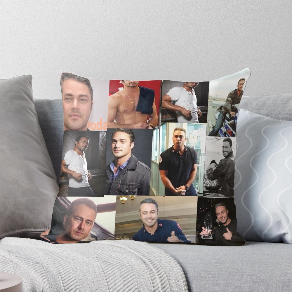 Soft, high-quality Chicago Fire themed pillow featuring firefighters Taylor Kinney and Kelly Severide