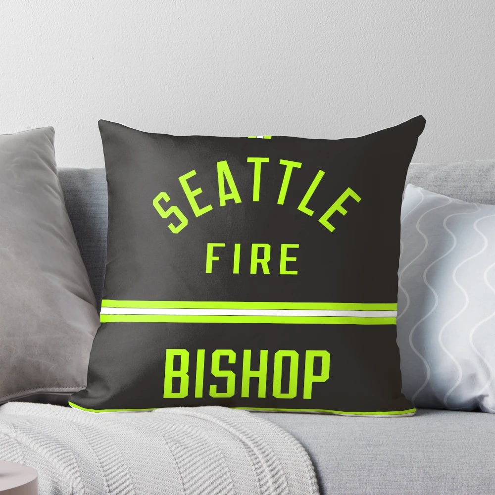 Station 19 themed pillow featuring the Seattle fire department