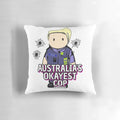 A soft, comfortable pillow featuring a female firefighter with the Australian flag in the background.