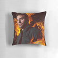 Pillow featuring flames design and text "911 - Eddie Diaz