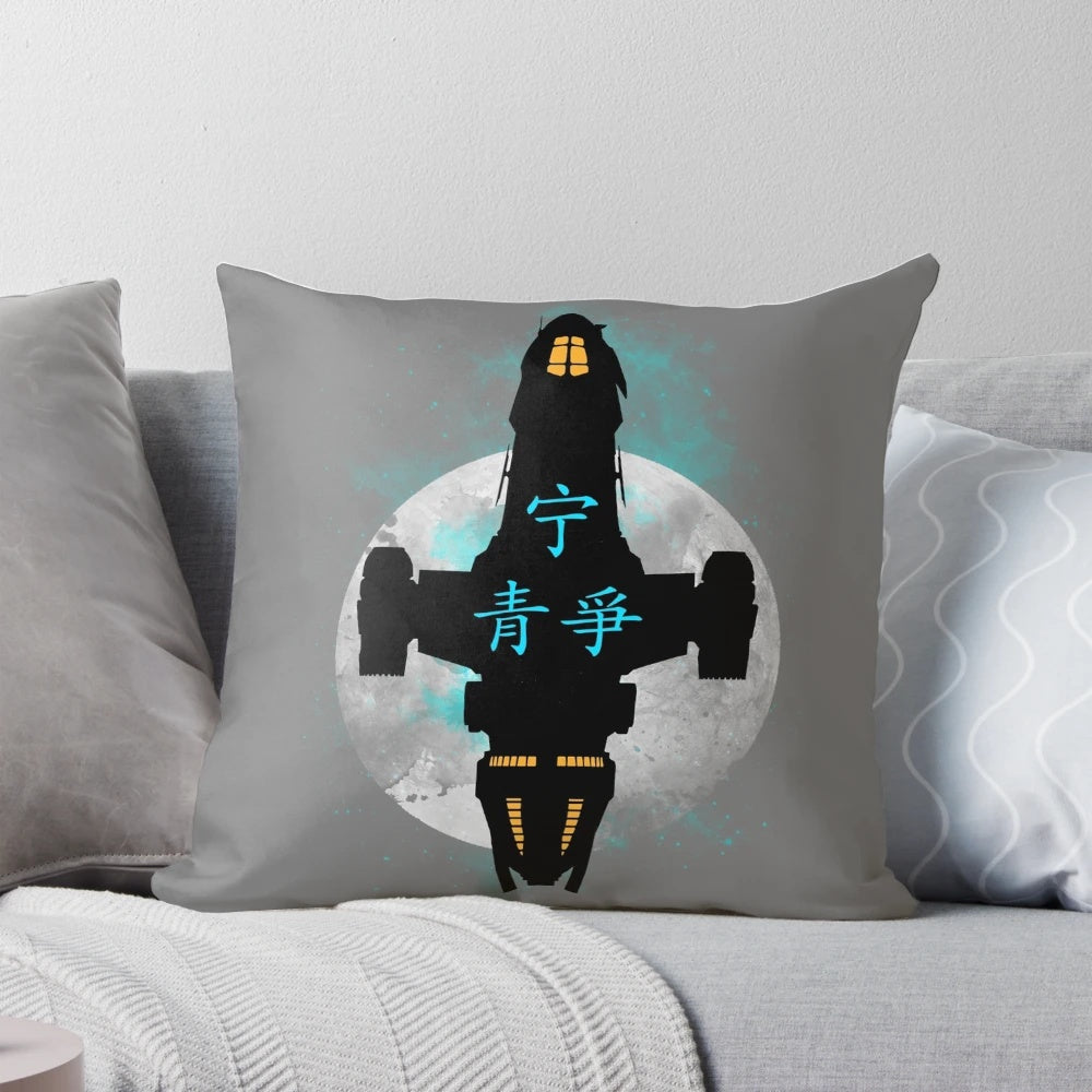 Firefly 2.0 sci-fi themed pillow with a retro-futuristic design