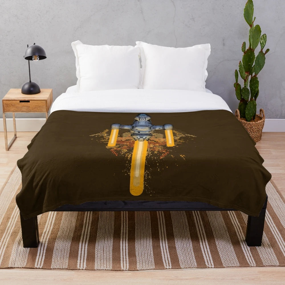 Firefly plush blanket featuring the iconic Serenity ship and Browncoat design