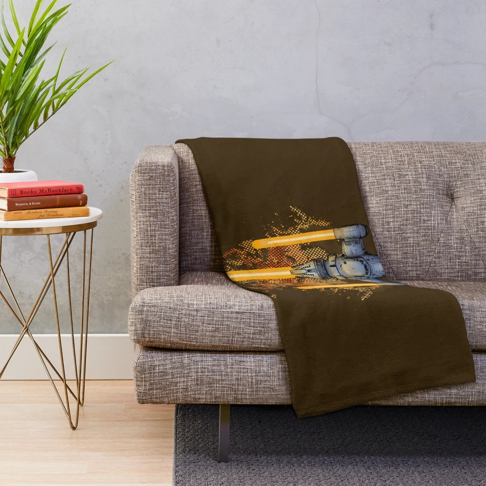 Firefly plush blanket featuring the iconic Serenity ship and Browncoat design