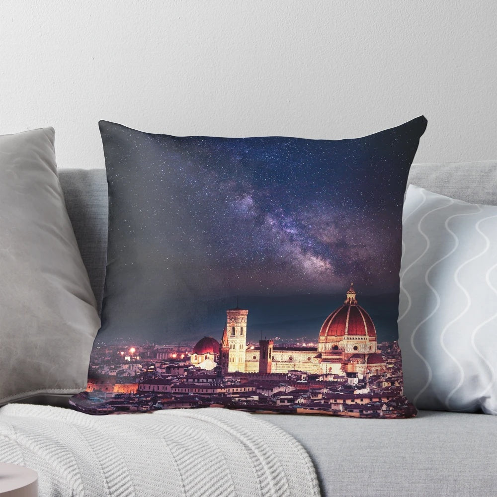 Firenze skyline pillow featuring the iconic dome of the Cathedral of Santa Maria del Fiore in Florence, Italy