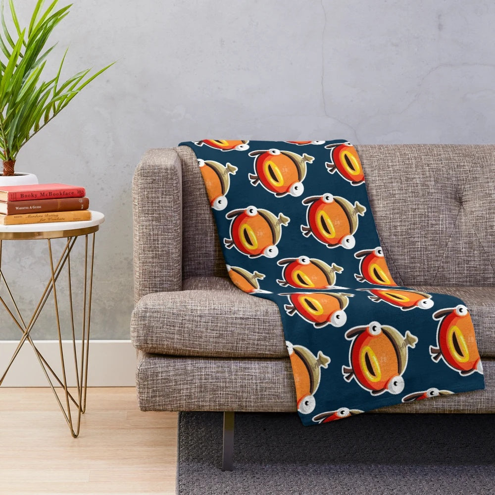 Fishy themed plush blanket featuring a shadow monster from the popular video game Fortnite