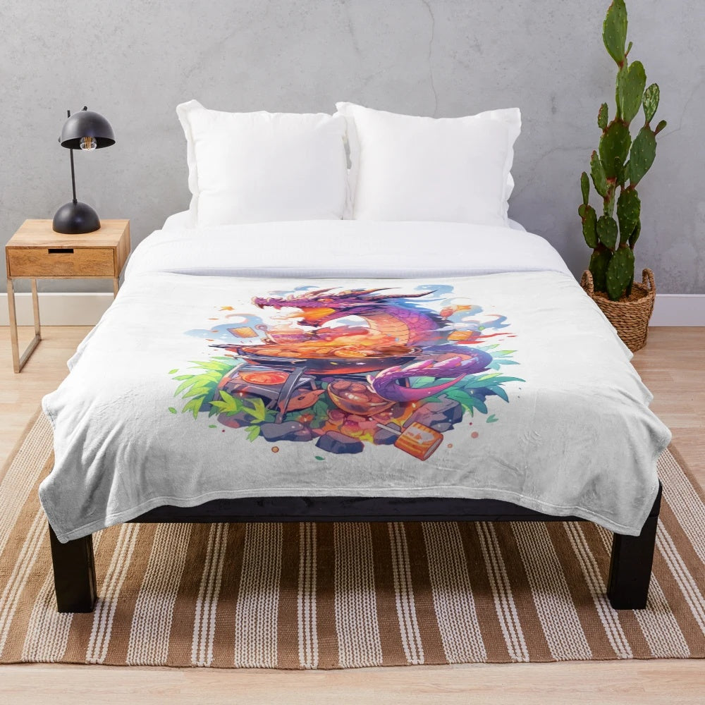 Flame Grilled Legendary Dragon Plush Blanket