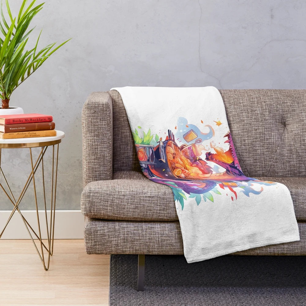 Flame Grilled Legendary Dragon Plush Blanket