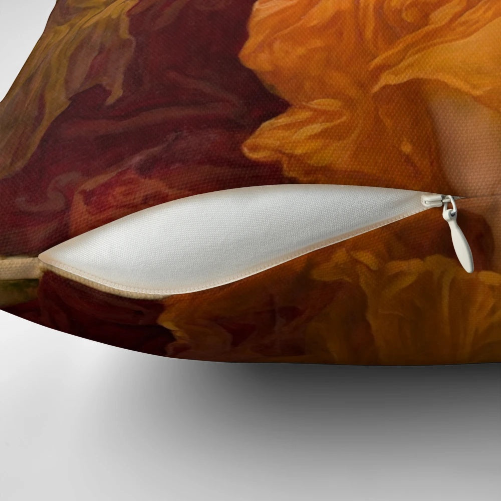 Flaming June - Iconic Pre-Raphaelite Sleeping Woman Pillow by Sir Frederic Leighton