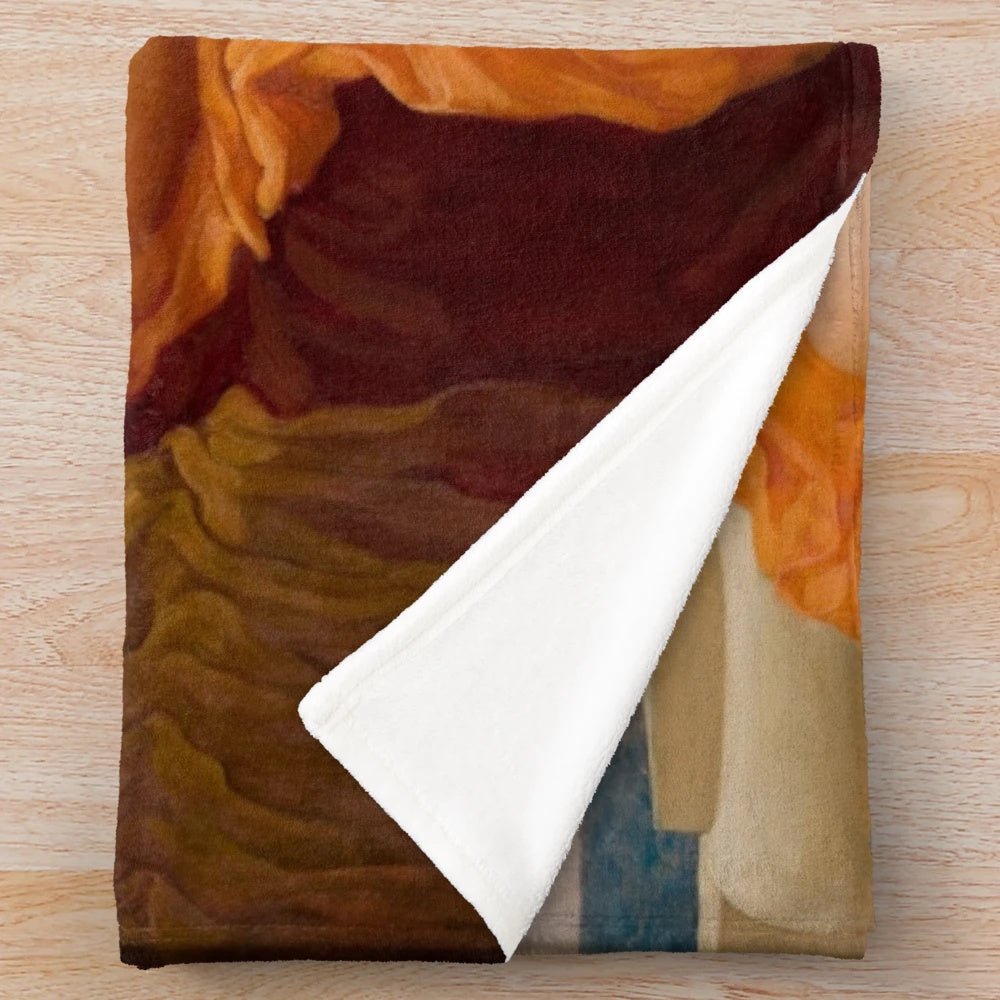 Flaming June Plush Blanket featuring Frederic Leighton's famous painting