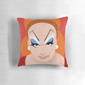 Vibrant pink flamingo-patterned pillow, perfect for fans of the cult classic movie.