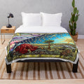 Flammarion engraving inspired flat earth plush blanket
