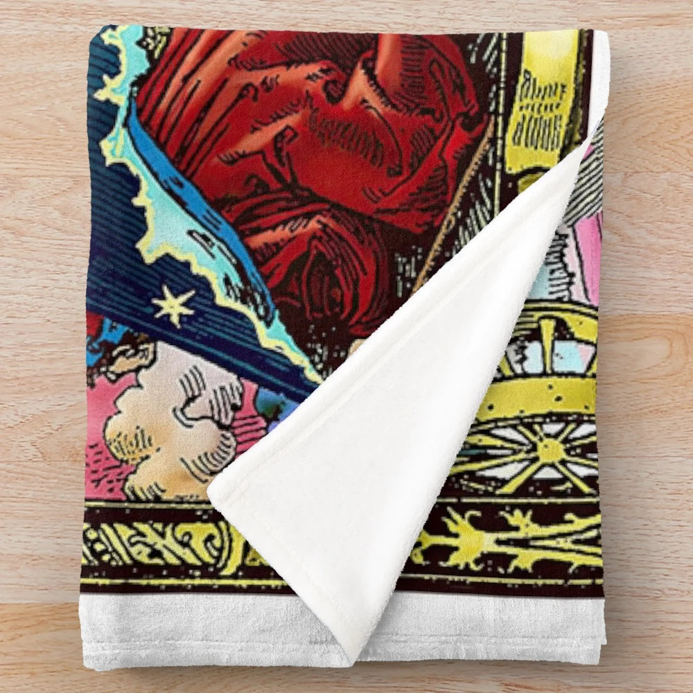 Flammarion engraving inspired flat earth plush blanket