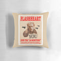 Vintage-style pillow featuring the character Flashheart from the classic TV series Blackadder