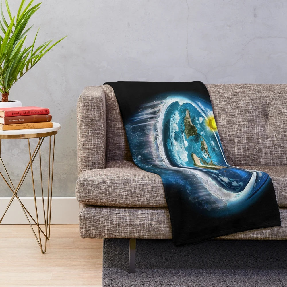 Flat Earth Dome Design Plush Blanket