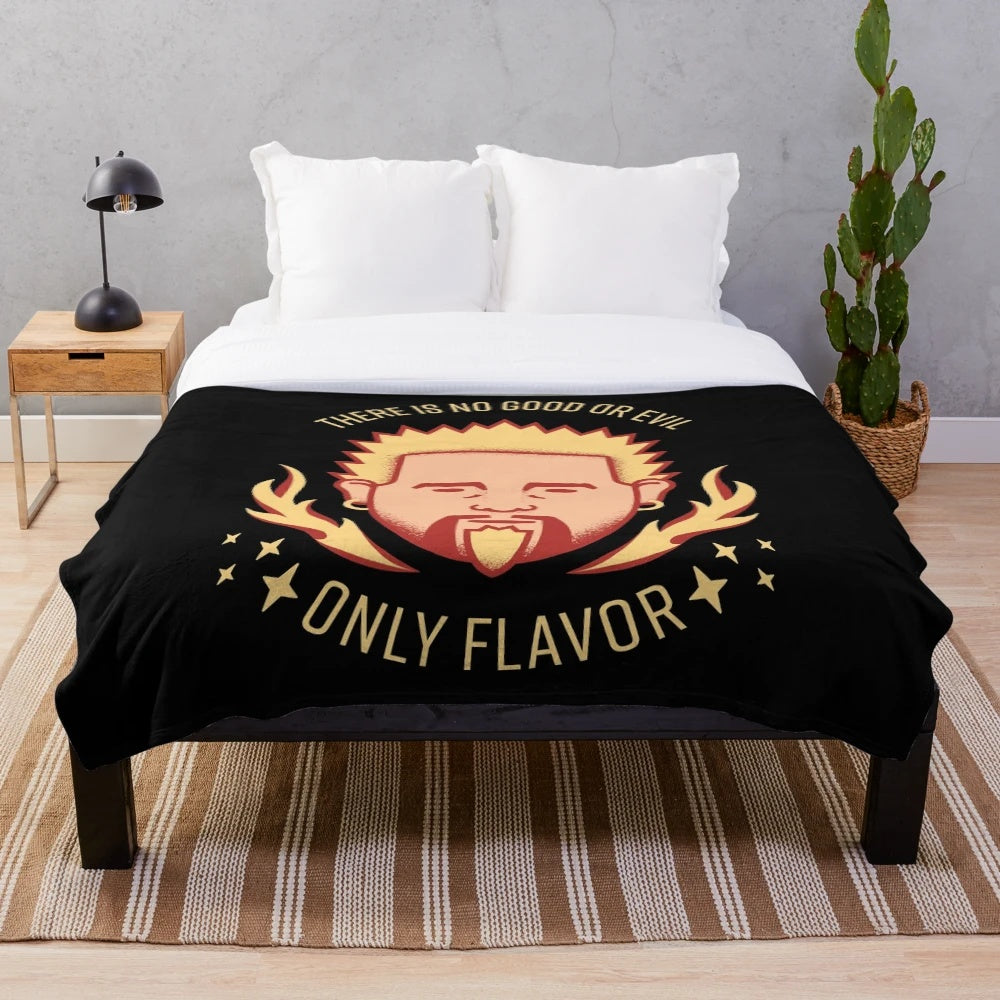Plush blanket featuring the unique flavors and style of celebrity chef Guy Fieri
